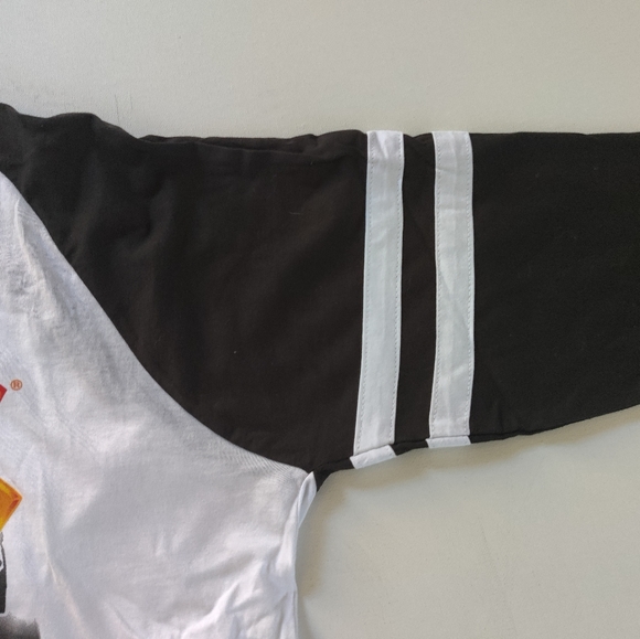 ACDC Hells Bells Ragland Shirt White with Black Sl - Picture 3 of 5